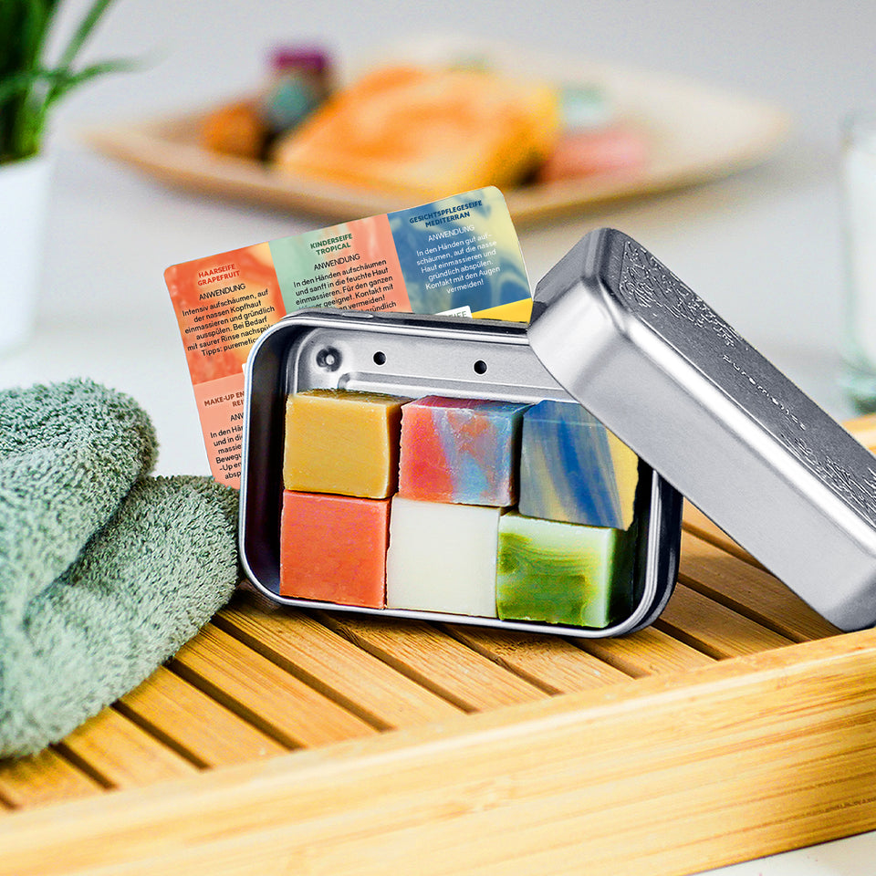 Spar-Set '3in1 Dusch-Fluff Bestseller Flavour + Testbox Seifenminis mit Seifenbox'