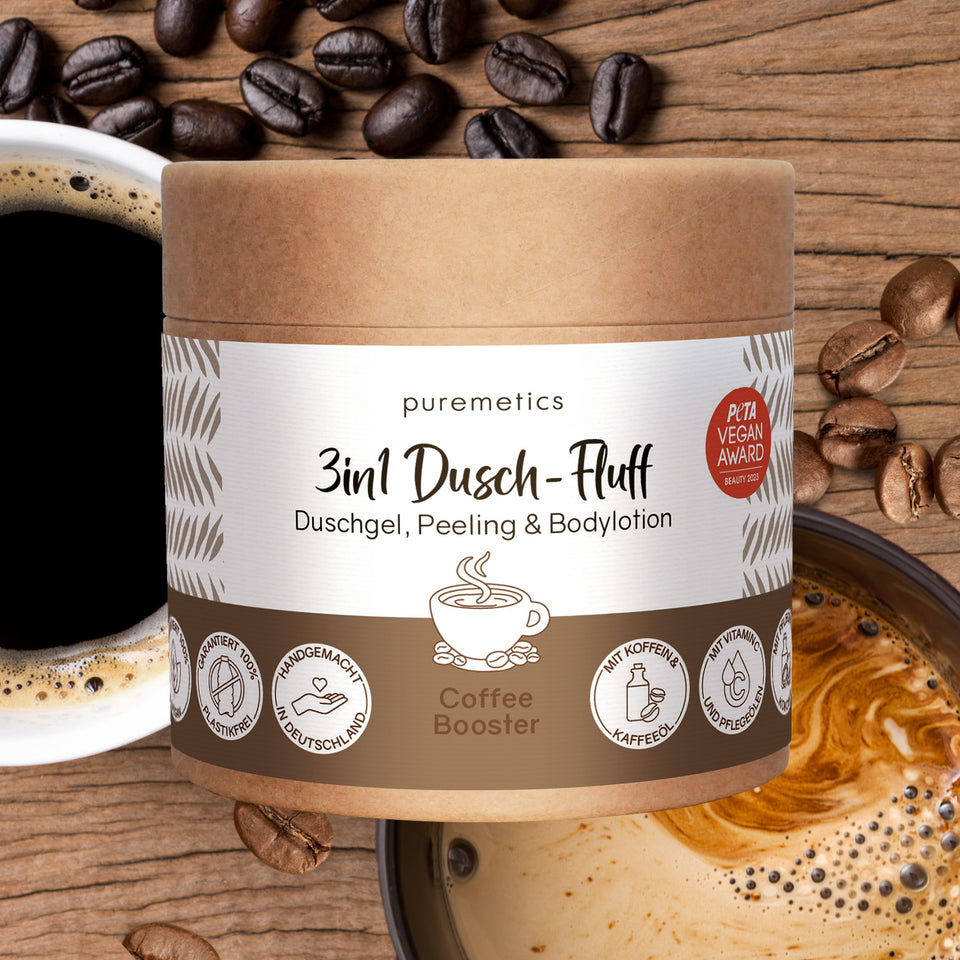 3in1 shower fluff 'Coffee Booster'
