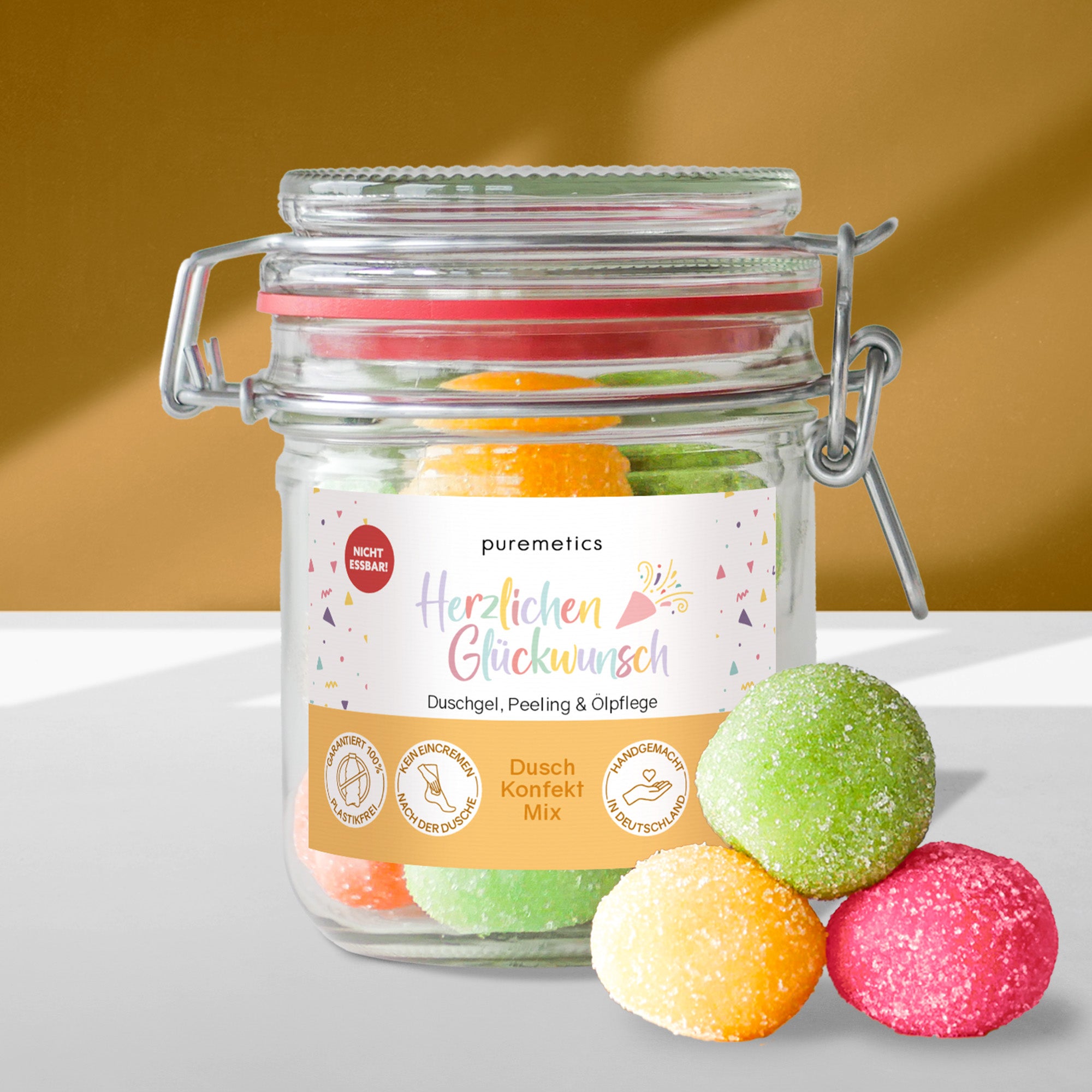 3in1 Dusch-Konfekt 'Herzlichen Glückwunsch'