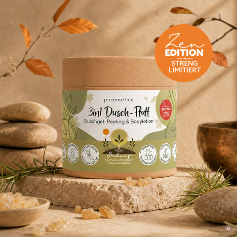 3in1 Dusch-Fluff ‘Erdung: Rosmarin, Weihrauch & Tannennadeln‘
