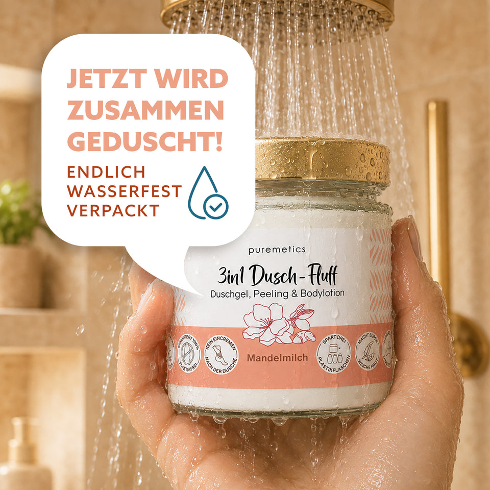 3in1 shower fluff 'almond milk'
