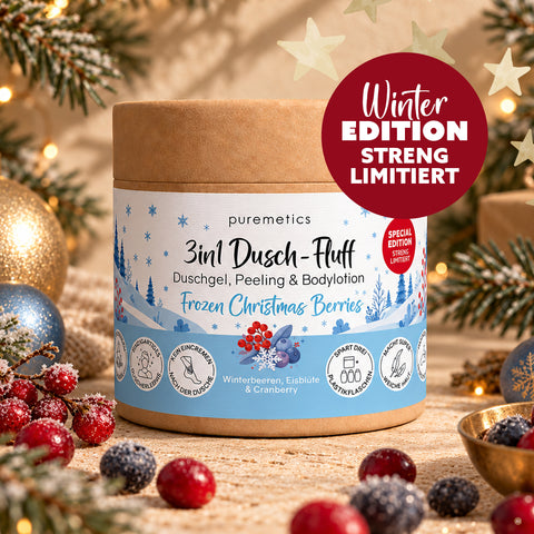 3in1 Dusch-Fluff 'Frozen Christmas Berries: Winterbeeren, Cranberry & Eisblüte'