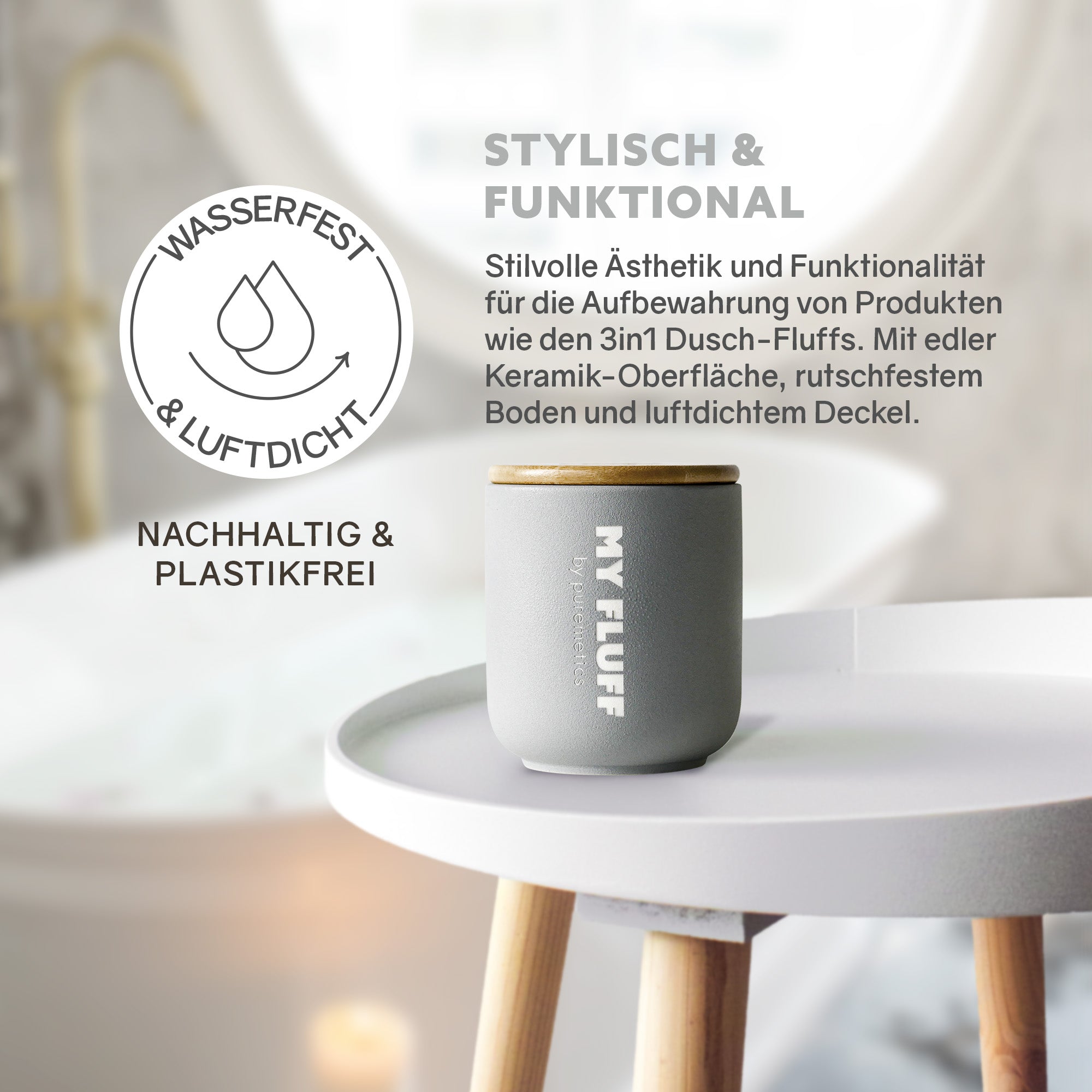 Vase en céramique MY FLUFF « gris clair »