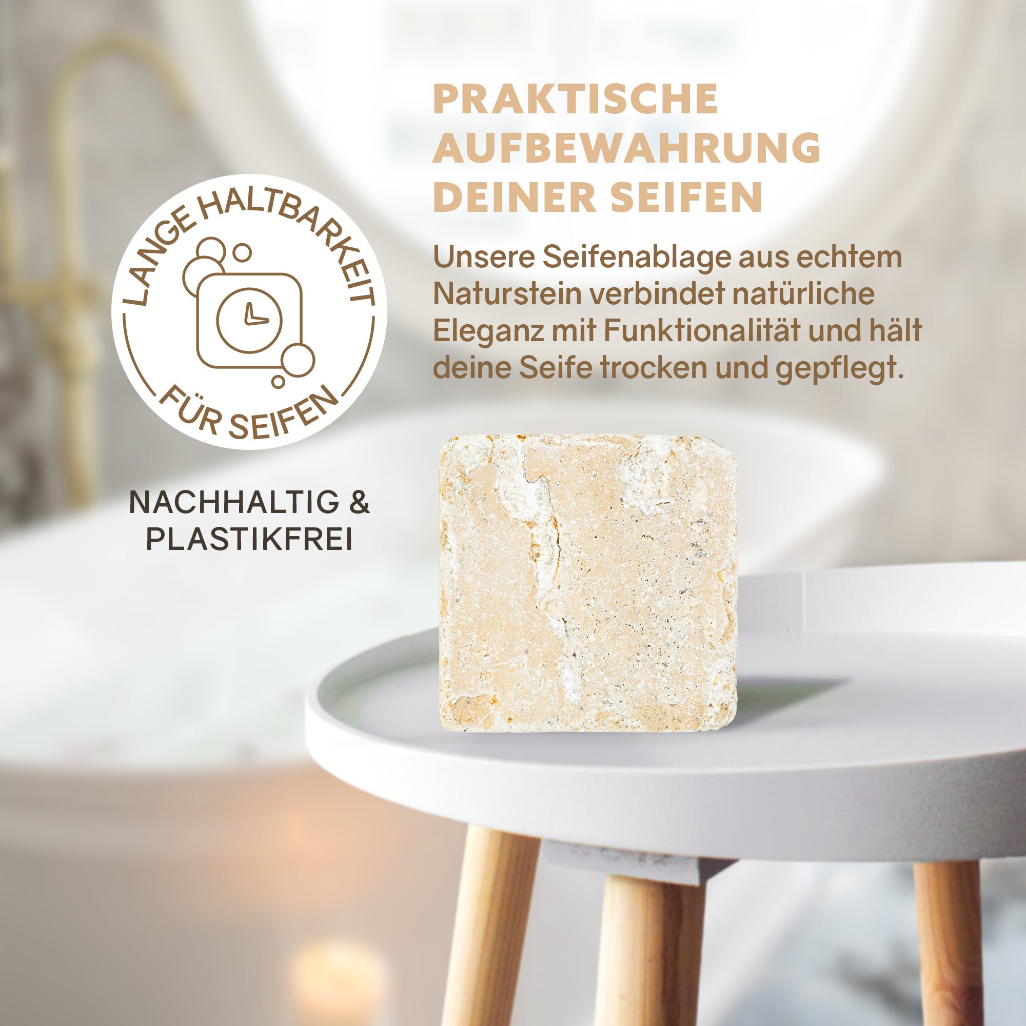 Seifenablage 'Travertinstein'