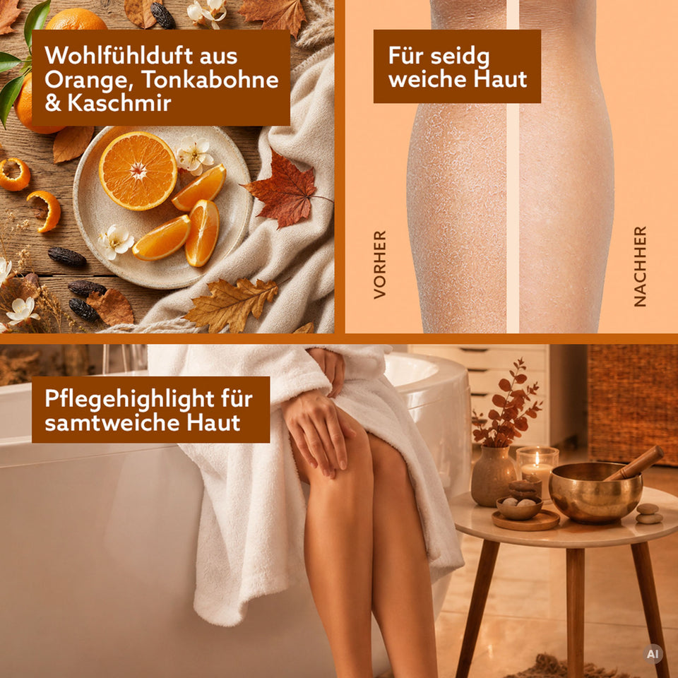 3in1 Dusch-Fluff ‘Balance: Orange, Tonkabohne & Kaschmir‘