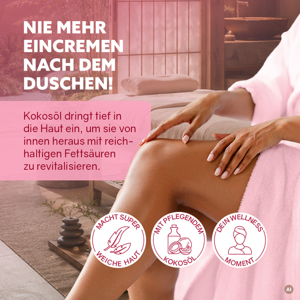 3in1 Dusch-Fluff ‘Geborgenheit: Mandel, Sandelholz & Moschus‘