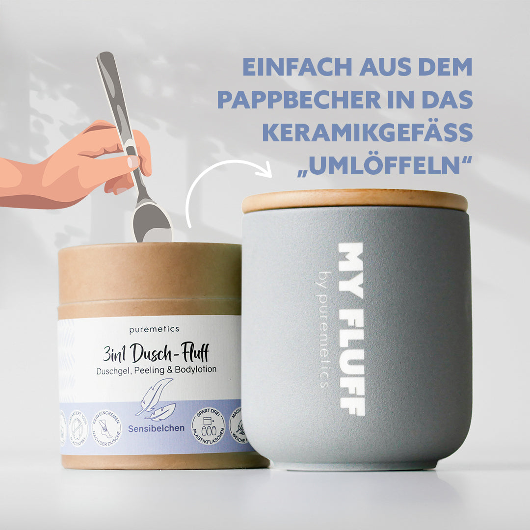 Vase en céramique MY FLUFF « gris clair »