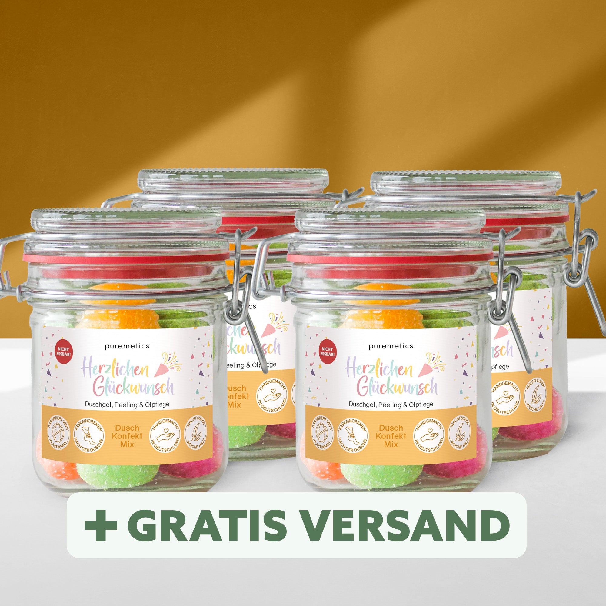 3in1 Dusch-Konfekt 'Herzlichen Glückwunsch'