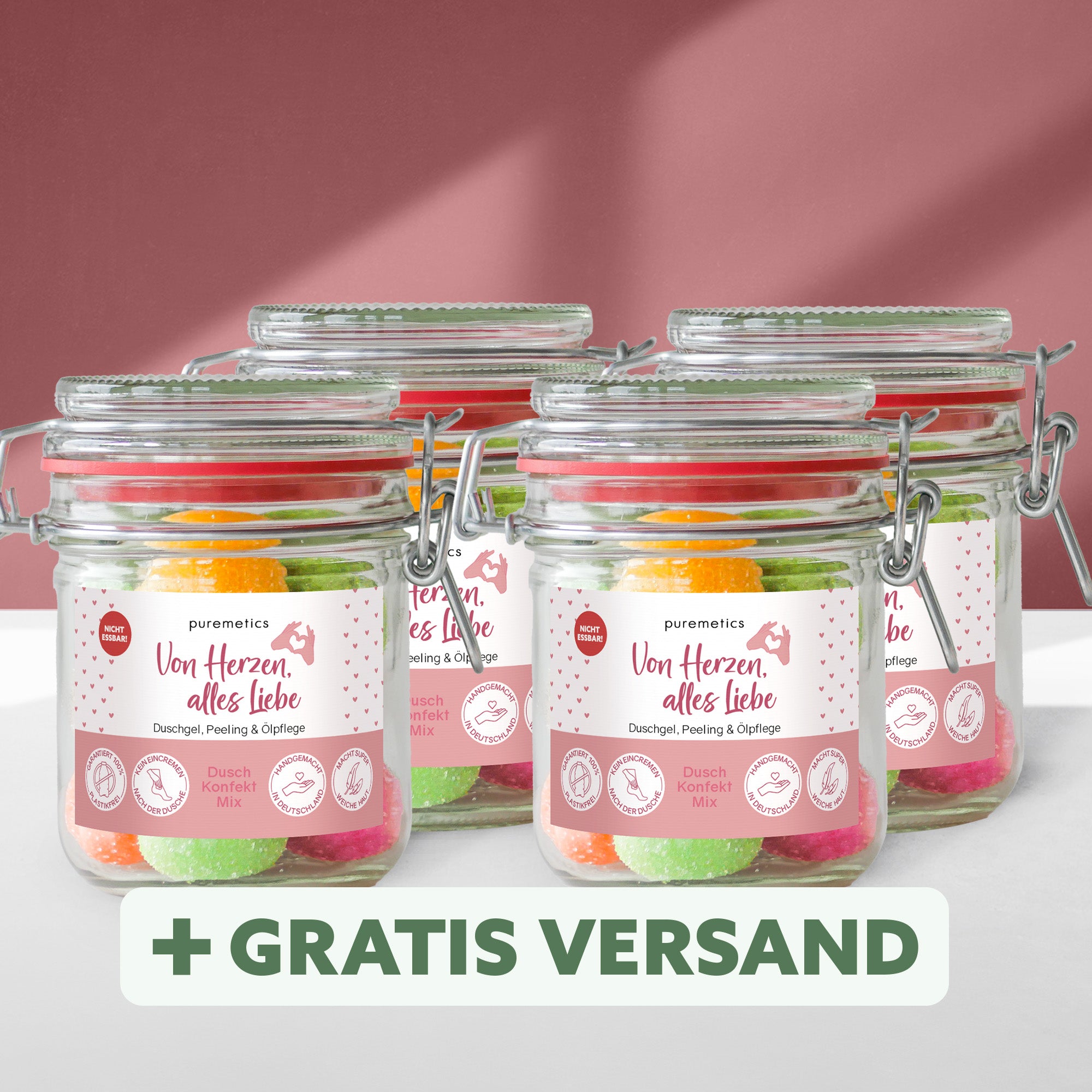 3in1 Dusch-Konfekt 'Von Herzen, alles Liebe'