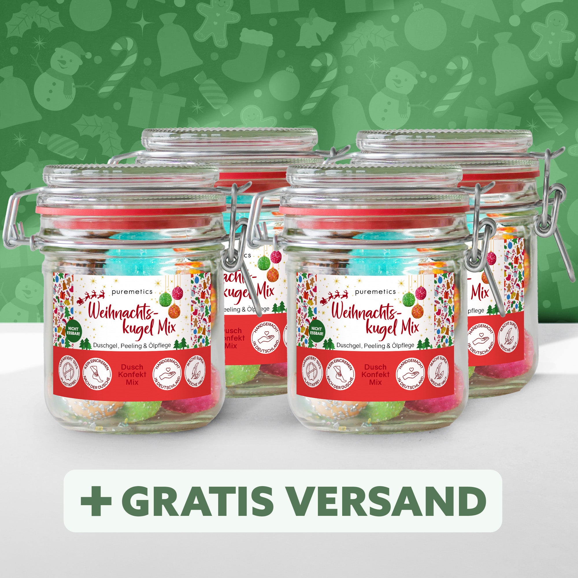 3in1 Dusch-Konfekt ‘Weihnachtskugel Mix‘