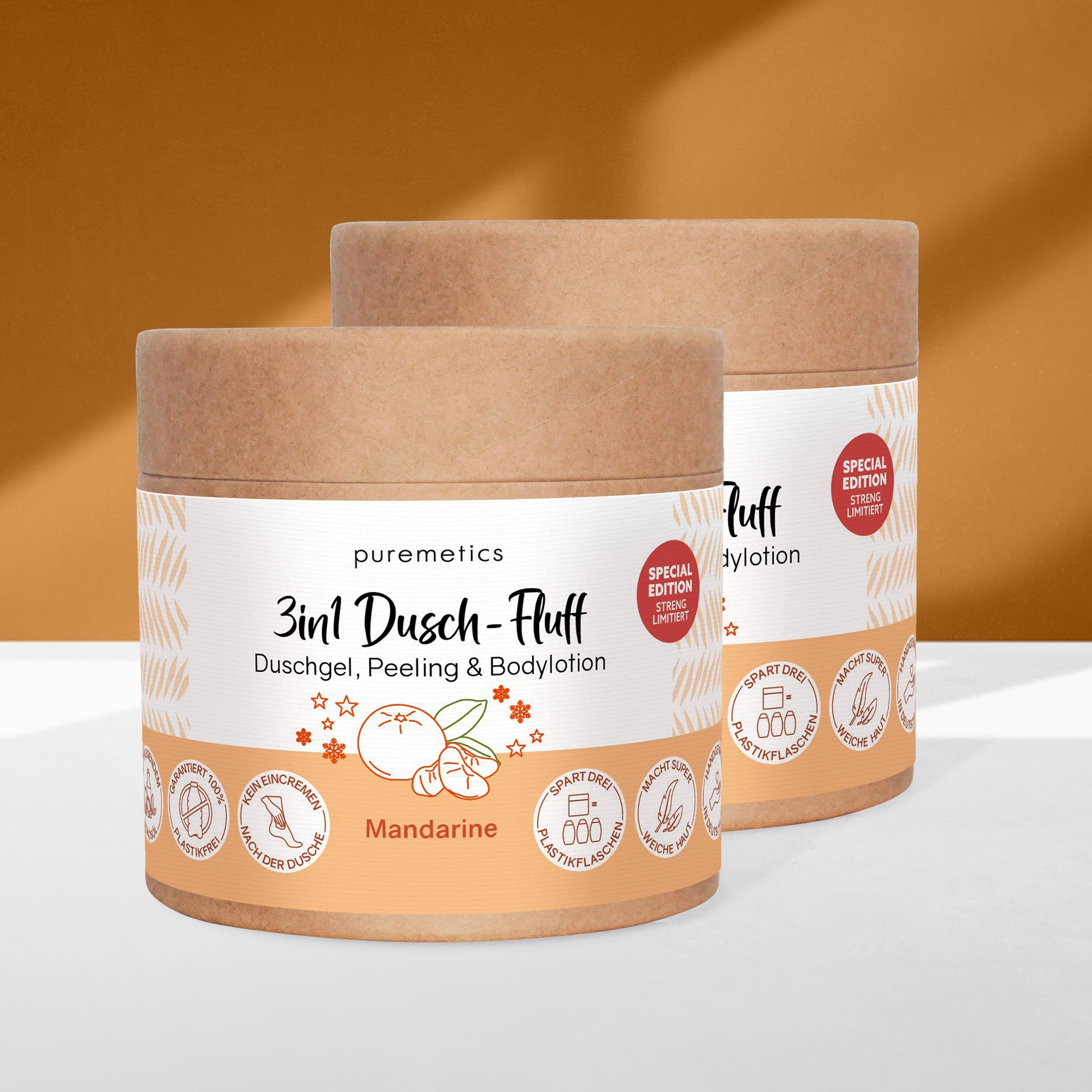 3in1 shower fluff 'tangerine' with sugar peeling (LIMITED WINTER EDITION)