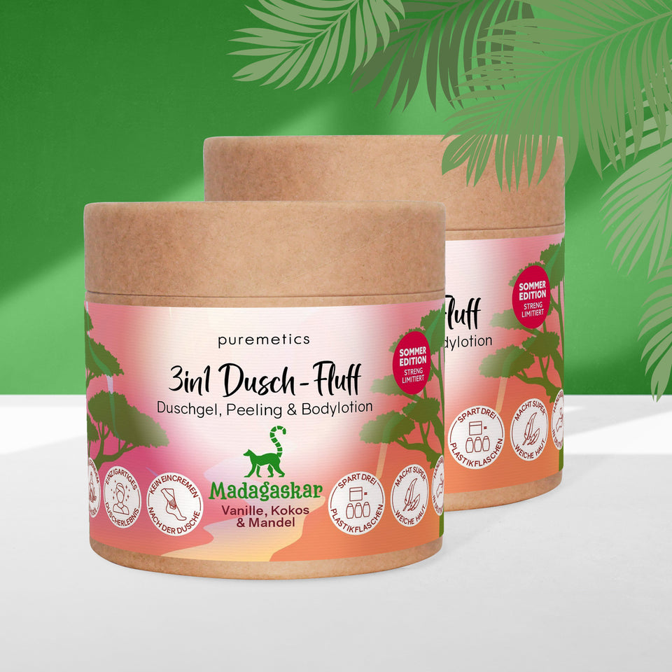 3in1 Dusch-Fluff ‘Madagaskar: Vanille, Kokos & Mandel‘