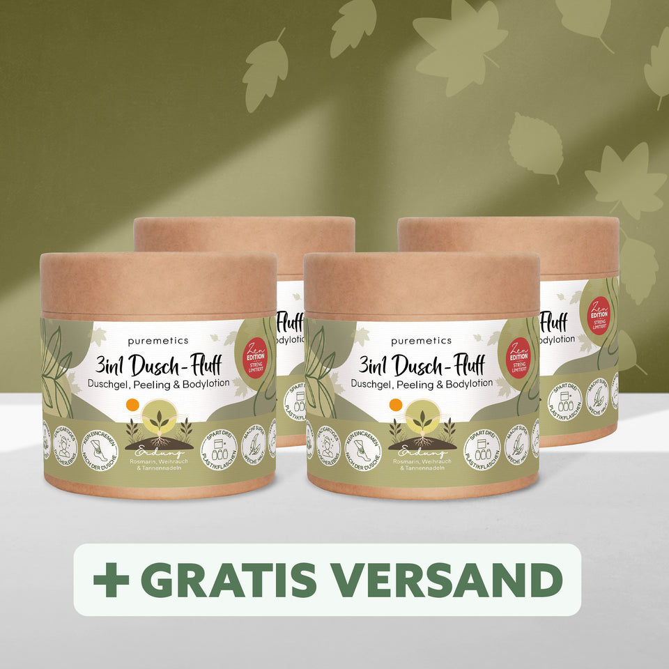 3in1 Dusch-Fluff ‘Erdung: Rosmarin, Weihrauch & Tannennadeln‘