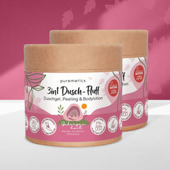 3in1 Dusch-Fluff ‘Geborgenheit: Mandel, Sandelholz & Moschus‘