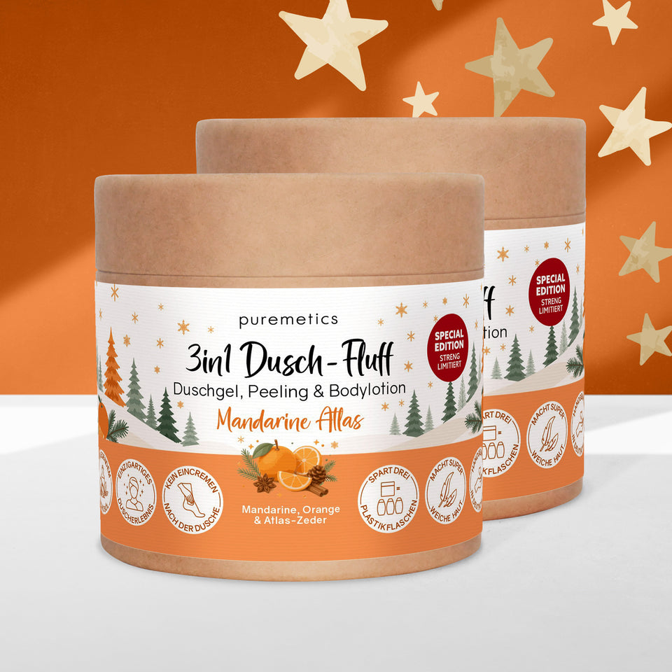 3in1 Dusch-Fluff 'Mandarine Atlas: Mandarine, Orange & Atlas-Zeder'
