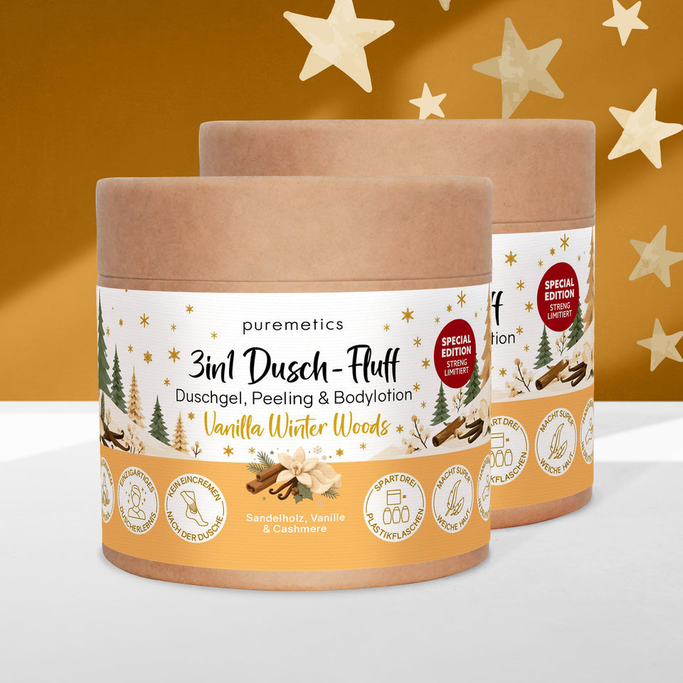 3in1 Dusch-Fluff 'Vanilla Winter Woods: Sandelholz, Vanille & Cashmere'