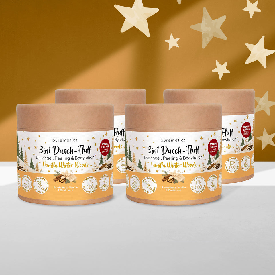 3in1 Dusch-Fluff 'Vanilla Winter Woods: Sandelholz, Vanille & Cashmere'