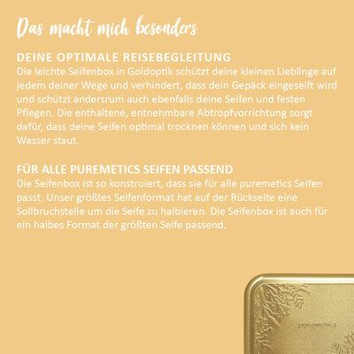 Seifenbox mit Abtropfeinsatz 'Matt-Gold Floral'