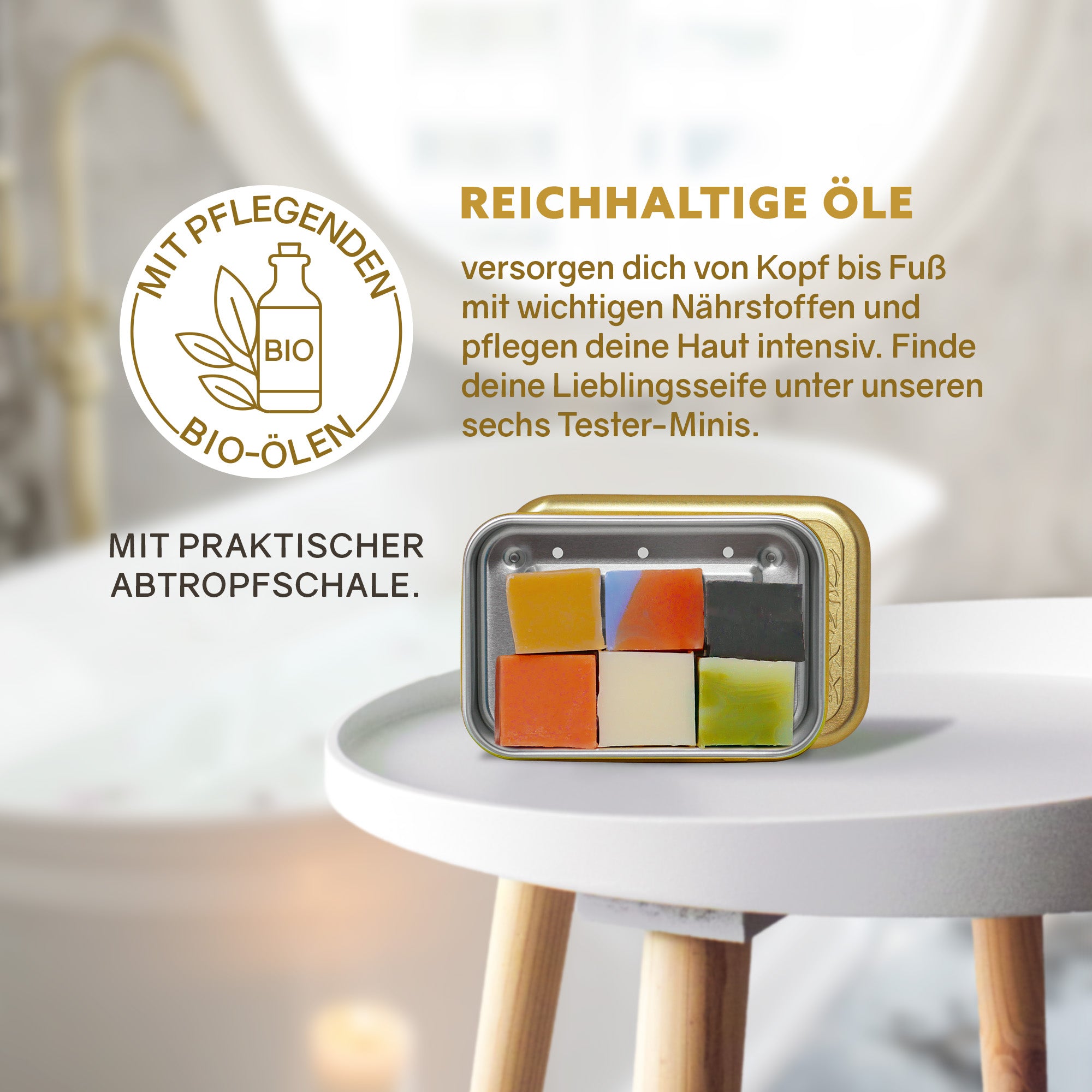 Testbox 'Seifenminis mit Seifenbox Gold'