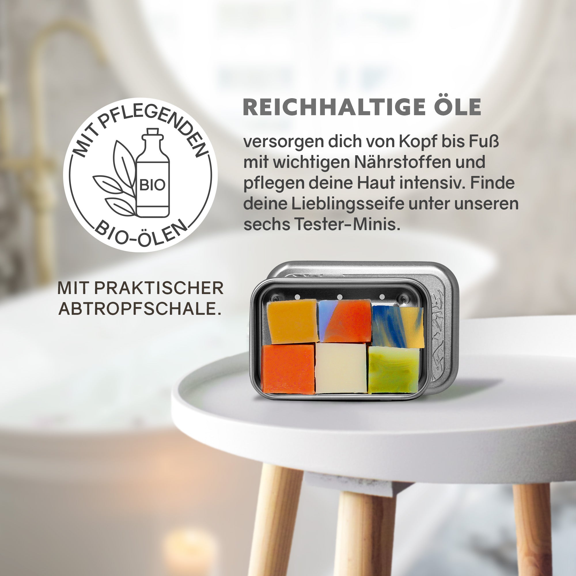 Coffret test 'Minis à savon avec boîte à savon argent'